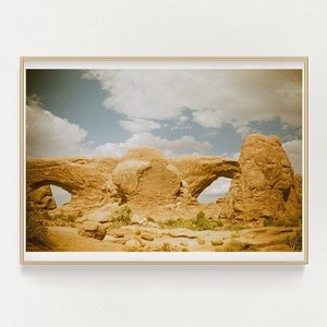 double arch - 35mm film photography - digital download print - printable wall art - vintage utah arches national park photo
