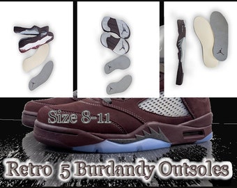 Retro 5 Burgandy Outsoles, Size 8 - 11