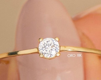 Solitaire Ring 18Kt Solid Yellow Gold  | Jewelry | Gold Ring for Women | 18k Solid Gold| Jewelry