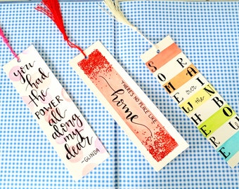 The Wizard of Oz Quote Bookmarks - Set of 3 - Hand Lettered and Handmade Watercolor Bookmarks - Wizard of Oz Collectors - Book Lovers Gift