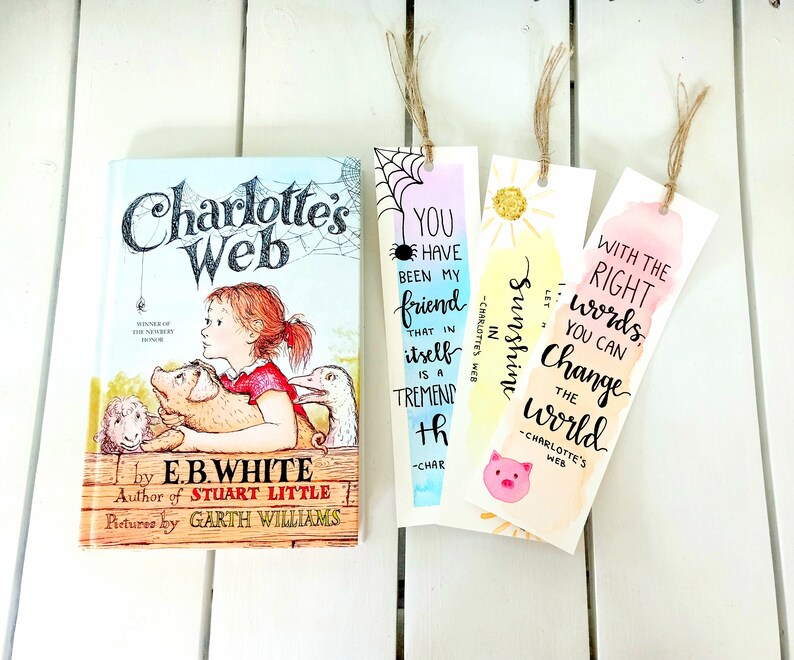 Charlotte's  Bookmarks Set of 3 Literature Quotes Etsy