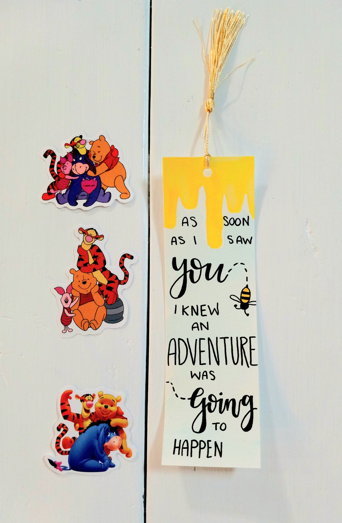 Winnie the Pooh Bookmarks-set of 3-handmade Watercolor Bookmarks-book ...