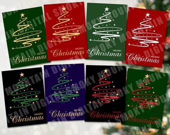 Christmas Card Graphics Bundle: Tree Designs (Digital Download)
