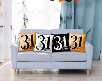 Sinal de 31 de outubro - Download digital instantâneo - arquivos svg, png, eps, dxf, pdf e jpeg incluídos! Fazenda Halloween svg, Almofadas de Halloween svg