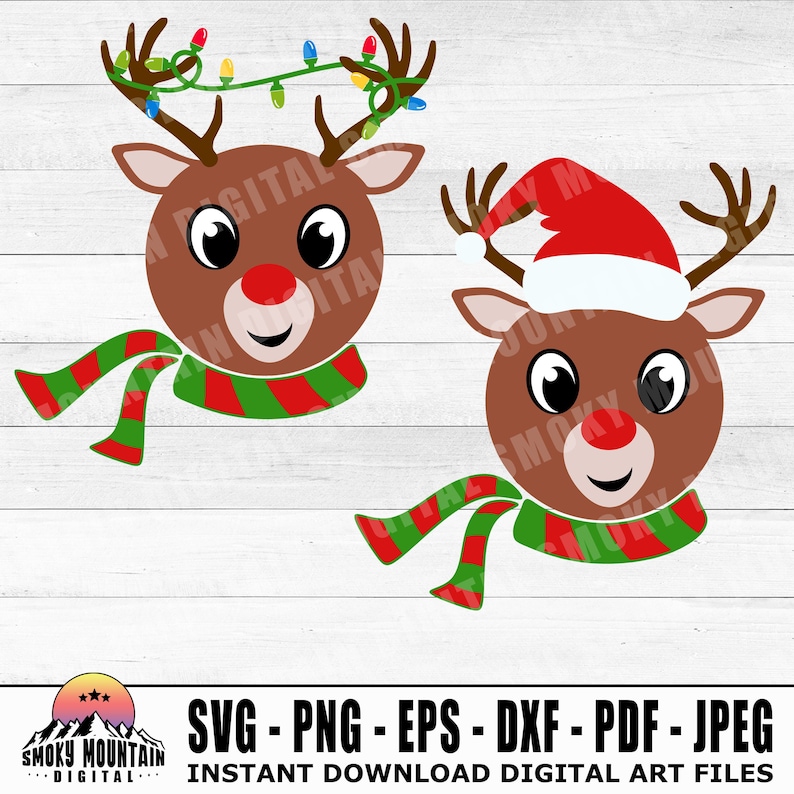 Rudolph the Red Nosed Reindeer SVG Instant Digital Download - Etsy