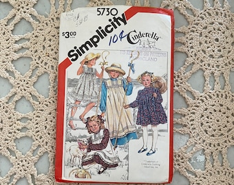 Simplicity Pattern 5730 (1982) Cinderella - Child's Dress & Pinafore UNCUT