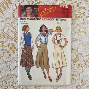 Butterick Pattern 6116 (1978) Marie Osmond Sews - Super Quick Butterick. Misses&#39; Skirt