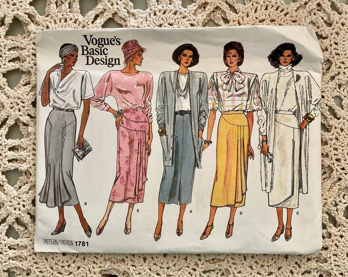 Vogue's Basic Design Pattern #1781 (1986) Misses Skirt UNCUT - Etsy
