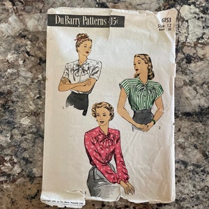 DuBarry Pattern 6153 (1945) Misses' Blouse
