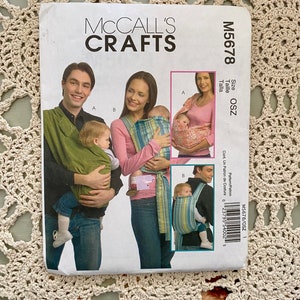 Padrão de McCall #M5678 (2008) Artesanato porta-bebês SEM CORTES