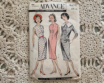 Advance Pattern #8698 (1950s) Chemise Dress