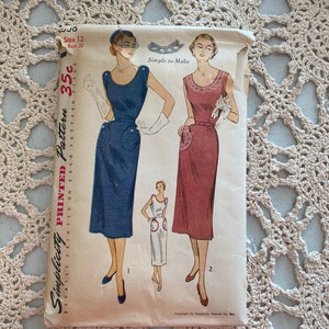 Simplicity Pattern 3608 (1951) Misses&#39; One-Piece Dress; Transfer Included