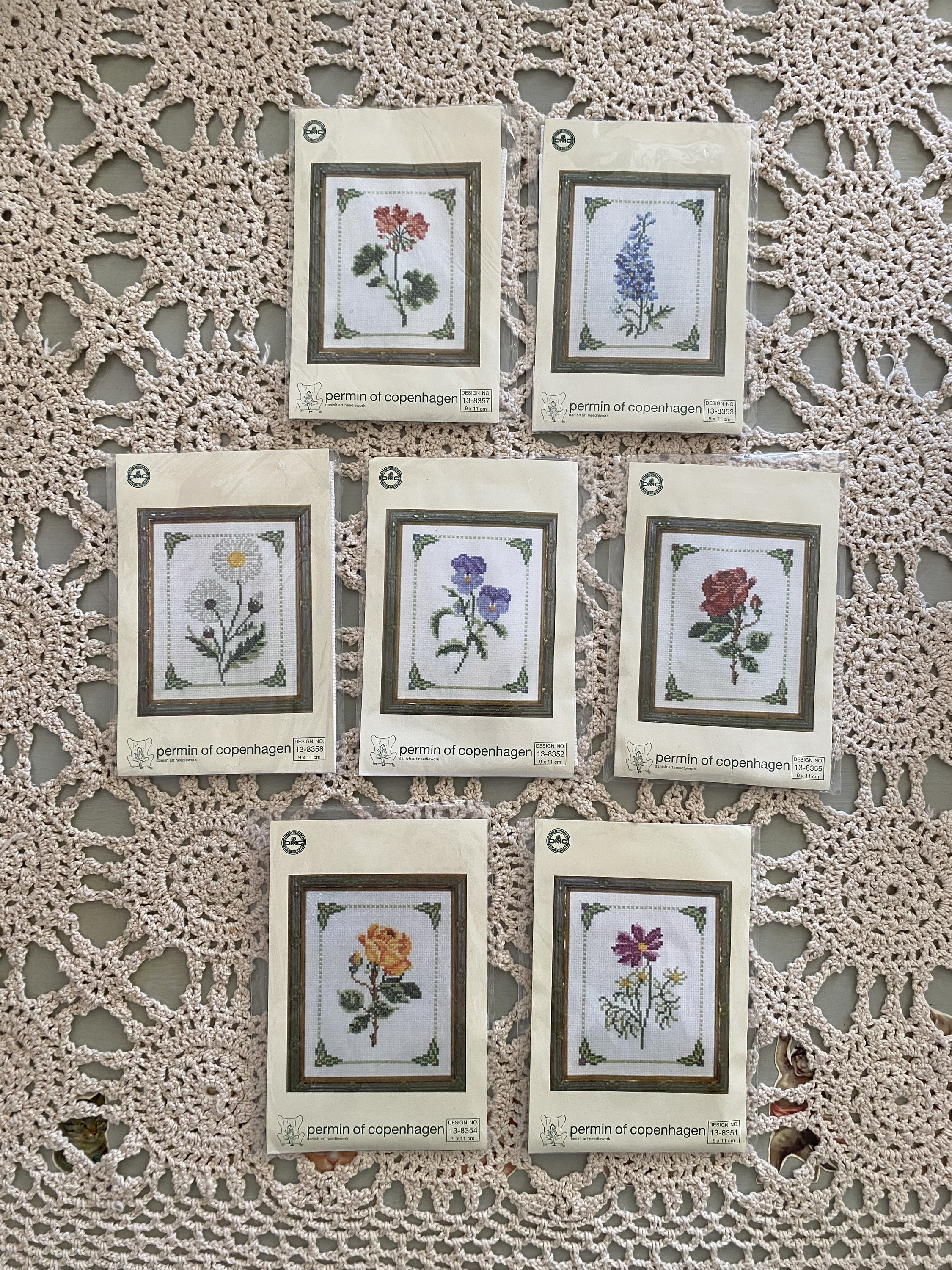 Permin of Copenhagen Flower Cross-stitch Kit - Choice of 7 Designs