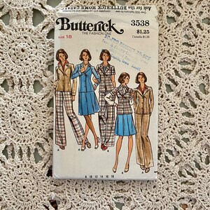 Butterick Pattern #3538 (1974) Misses&#39; Jacket, Skirt & Pants UNCUT