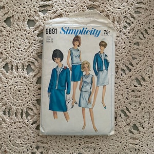 Simplicity Pattern #6891 (1966) Misses&#39; and Women&#39;s Jacket, Blouse & Skirt