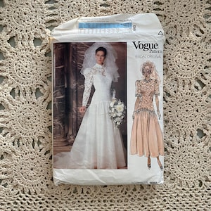 Vogue Bridal Original Pattern #1660 (1986) Misses&#39; Dress