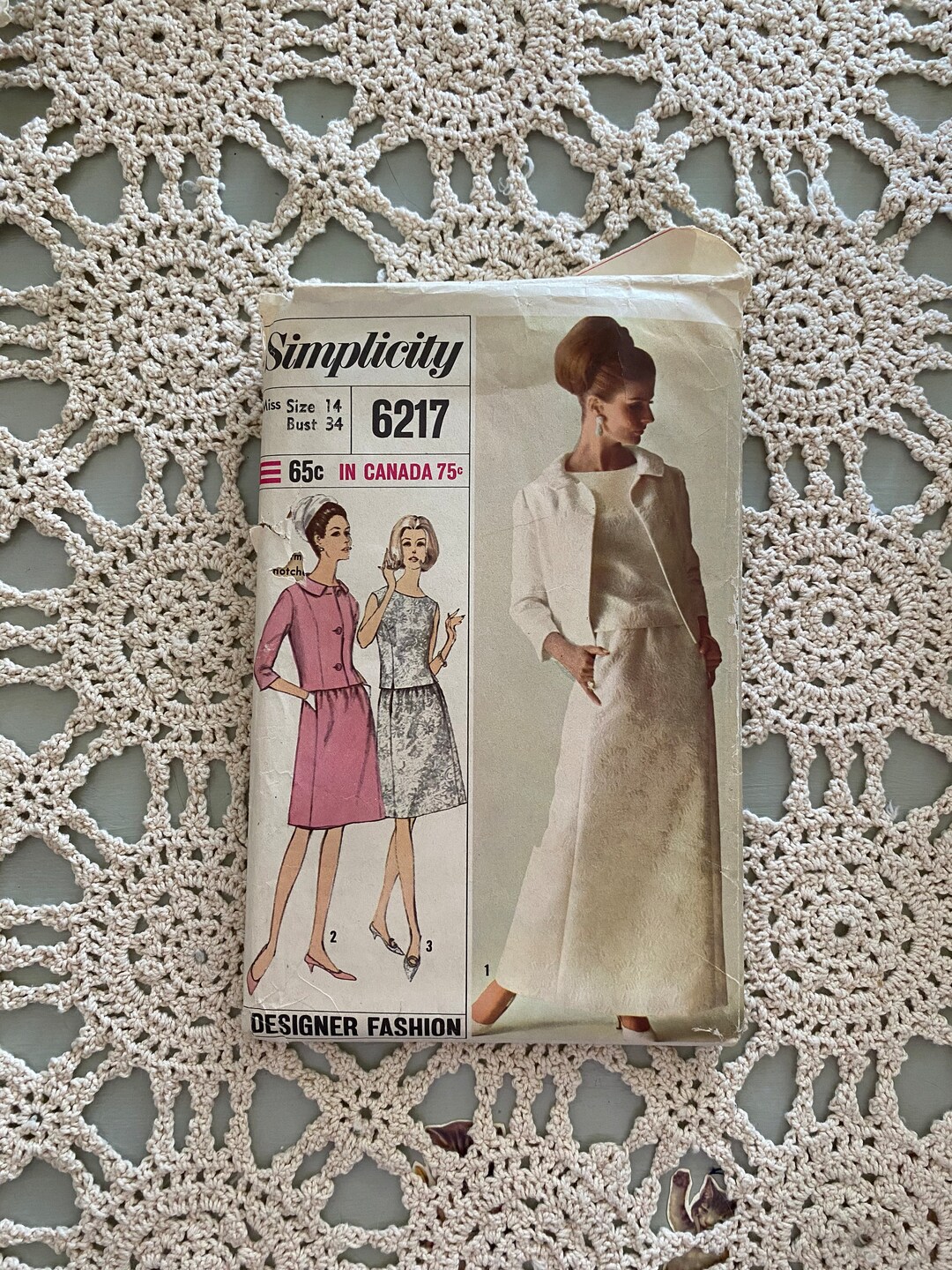 Simplicity Pattern #6217 (1965) Misses' Two-piece Dress in Two Lengths ...