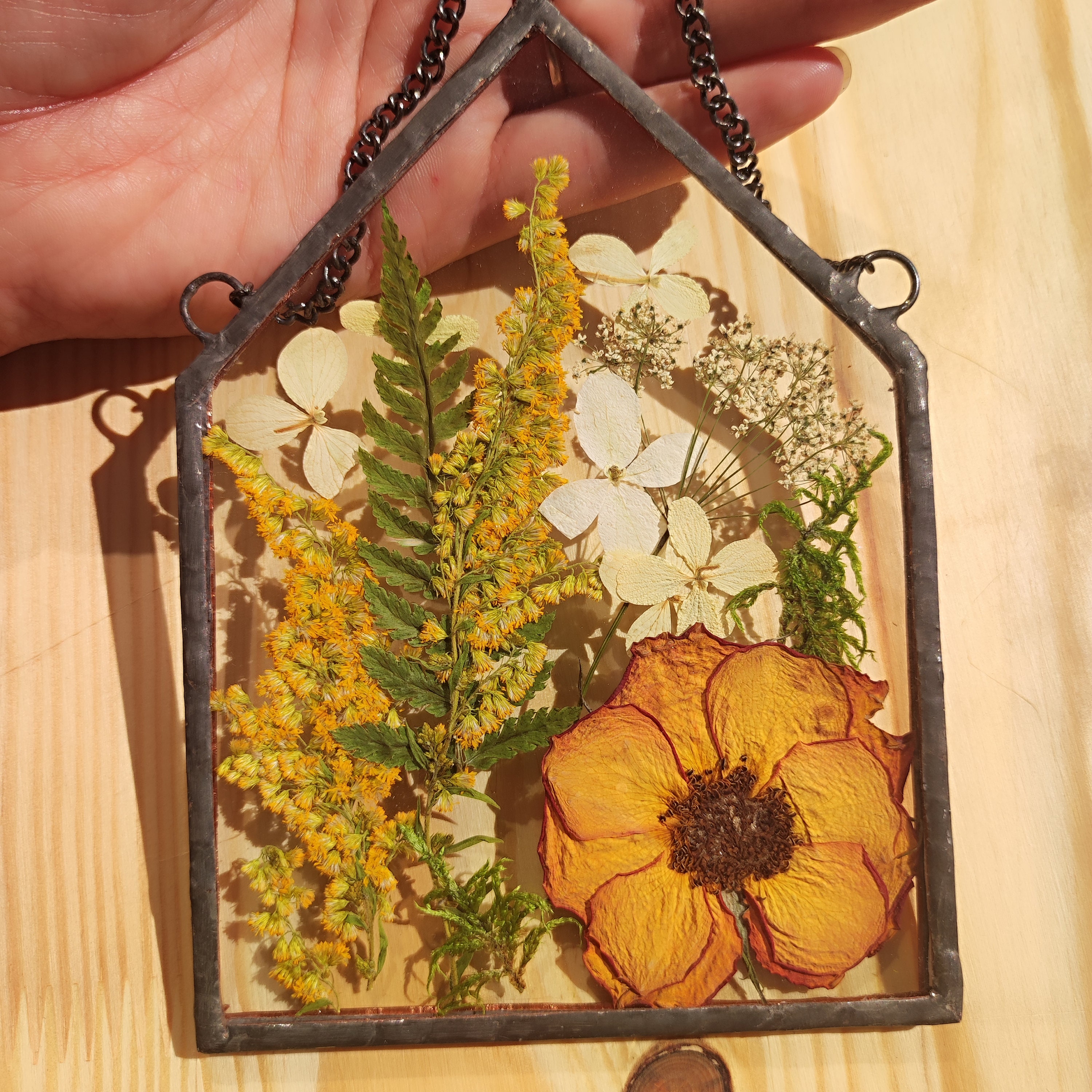 Stained Glass Frame Pressed Flower Frame Pressed Plant Etsy Canada