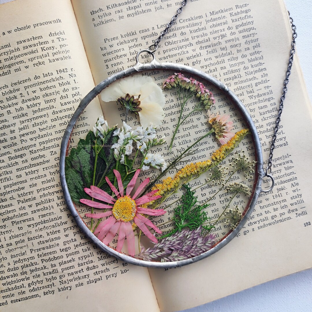 Stained Glass Frame, Pressed Flower Frame, Pressed Plant Frame, Flower