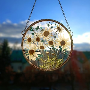 Pressed Flower Frame: Botanical Glass Hanging Wall Art