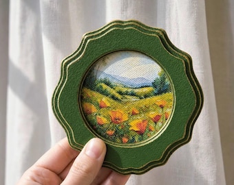California Poppy Art Canvas in Vintage Picture Frame