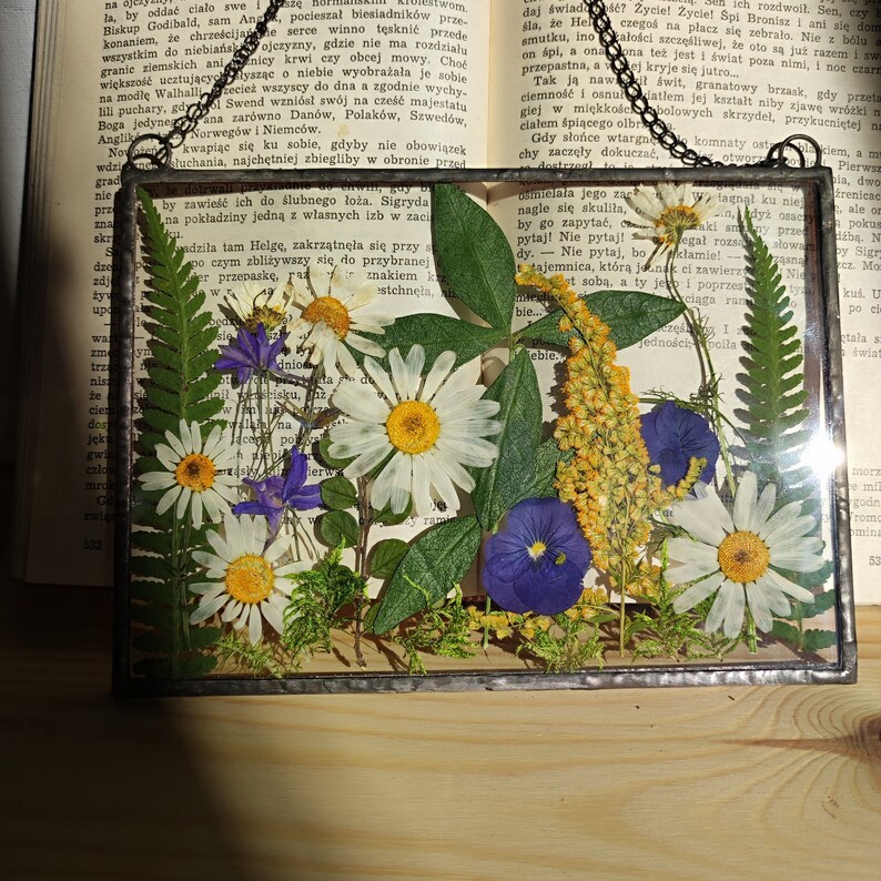 Pressed Flower Art Pressed Flower Frame Botanical Dried Etsy