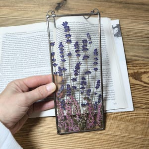 Real Lavender in Stained Glass Frame Flower Lower Gift Pressed Flower ...