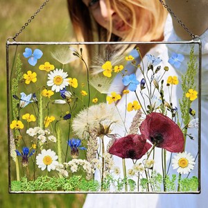 Large Pressed Flower Frame: Real Dried Botanical Wall Art