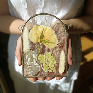 Floral frame in boho style, Pressed flower Frame, Wall decor, Botanical art, Pressed flower art, Real dried flowers, gift for her