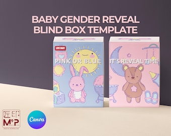 DIY Baby Gender Reveal Blind Box Template: Custom Mystery Gift Box (Digital Download)
