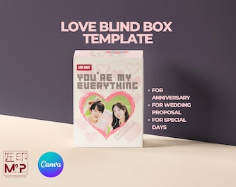 Custom Blind Box Template: DIY Personalized Proposal Gift for Her, Anniversary Surprise, Printable POPMART Style Gift Box, Custom Love Box