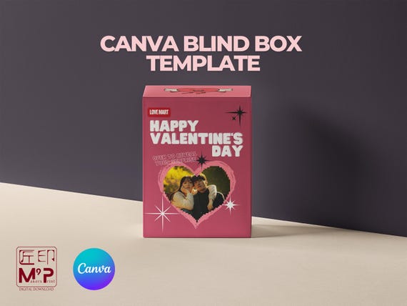 Valentine's Day Blind Box Template: DIY Romantic Gift (Digital Download)