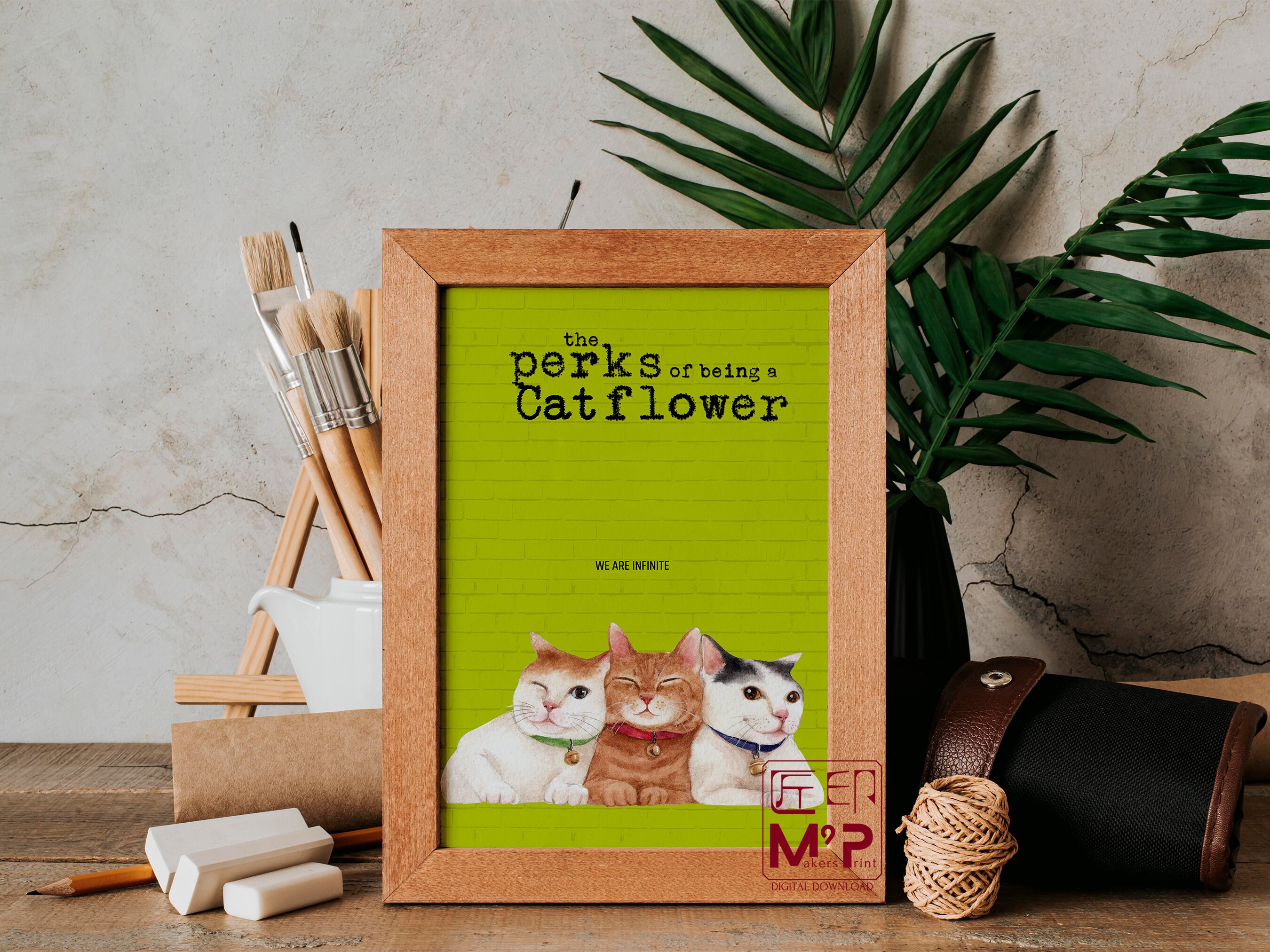 The Perks of Being a Wallflower Cat Edition Movie Poster, Film Print