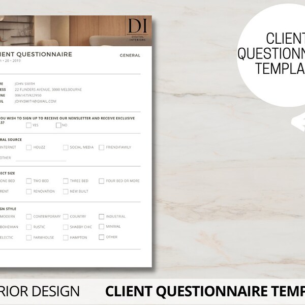 Bathroom Design Questionnaire Etsy