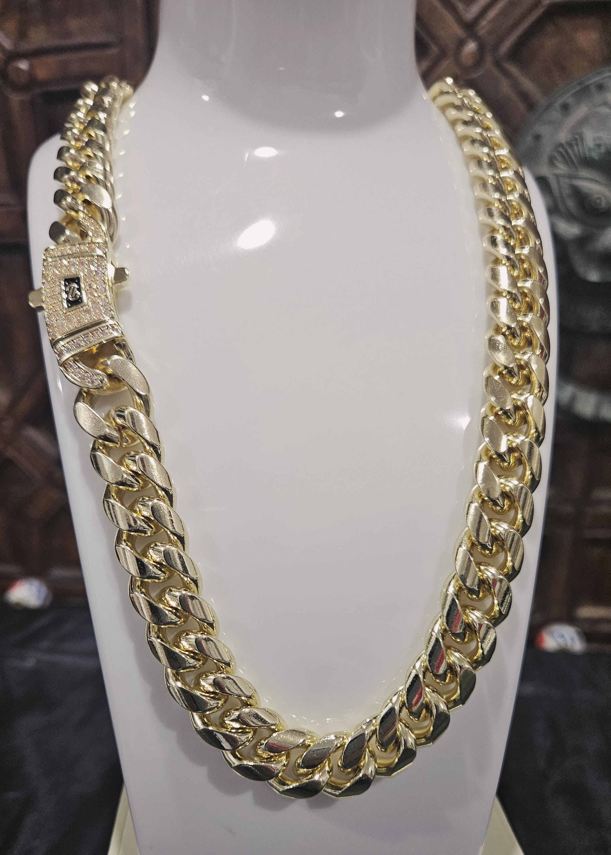 18KGP Gold Plated Cuban Chain-necklace Gold Filled-chain Cuban 