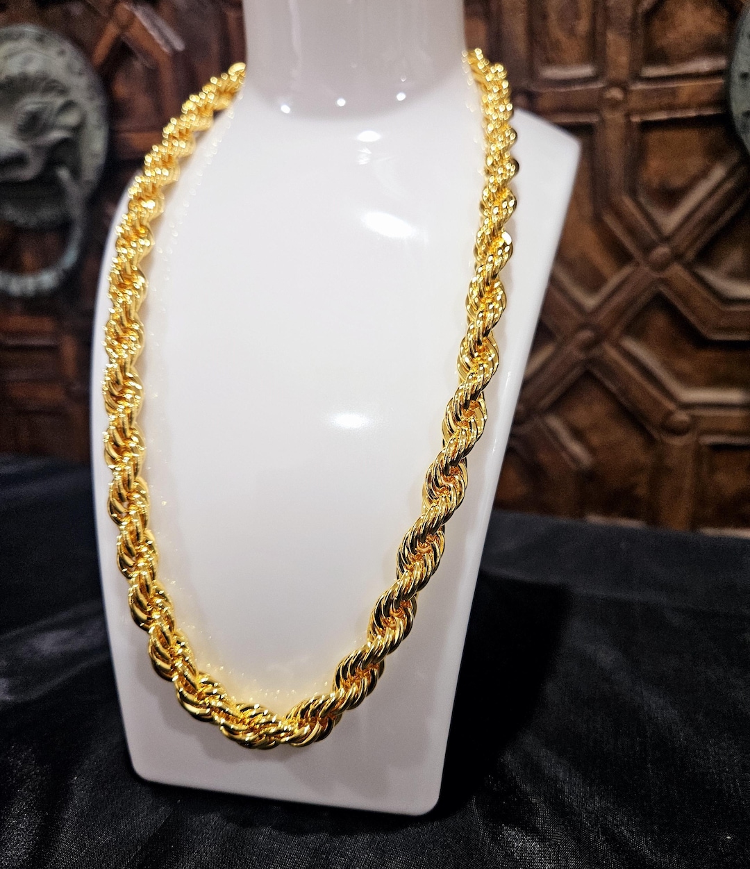 22K Yellow Gold-finish Rope Chain, Necklace Chain - Etsy