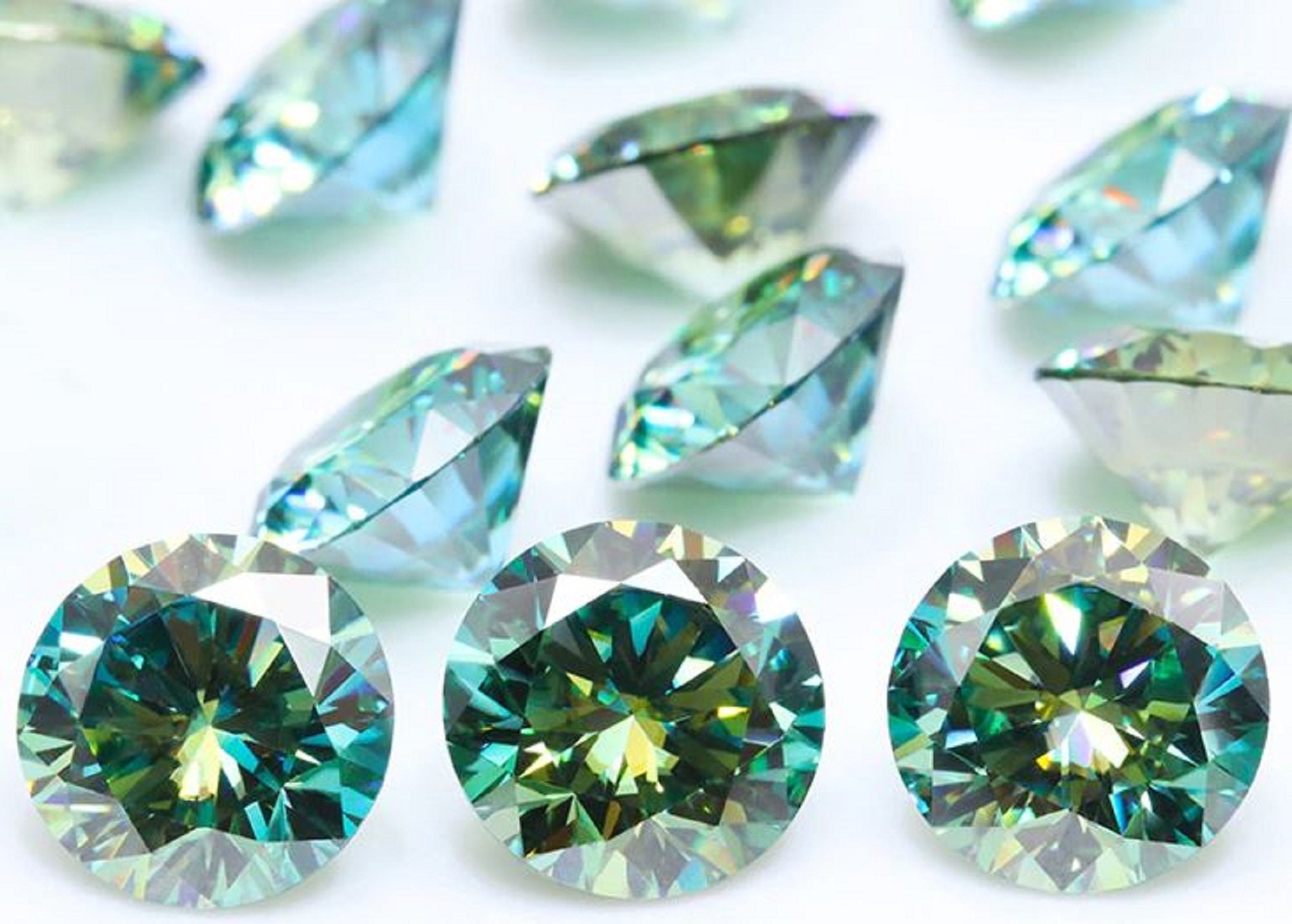 3-3.5mm Green Diamond Crystal, Raw Green Diamond Crystal, Loose Green Diamond  Crystal, Diamond Octahedron Crystal 5 Pcs to 10 Pcs PPD332 