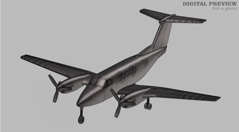 Beechcraft Super King Air 200 3D printed model image 1