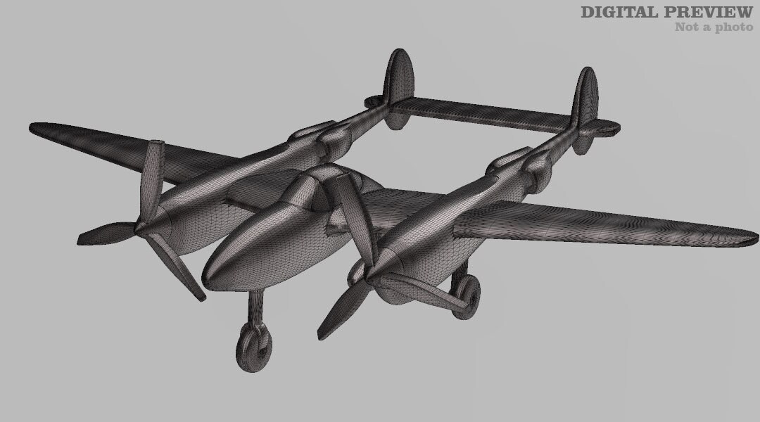 Lockheed P-38 Lightning 3D printed model - Etsy Portugal