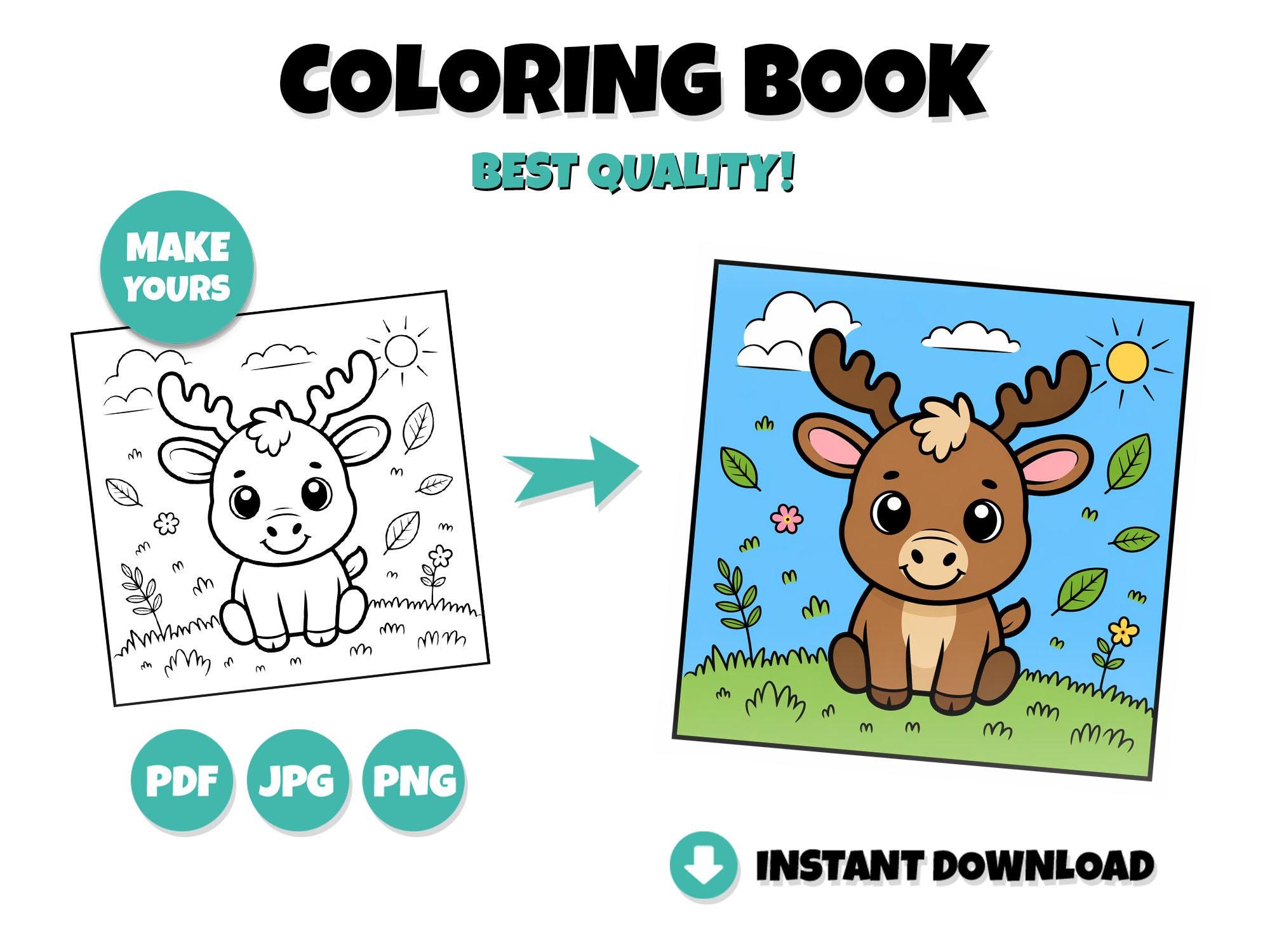Cute Baby Coloring Book Pages Printable PDF PNG JPG - Etsy
