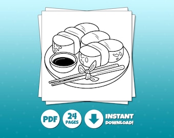 Comfort Food Coloring Book: Cozy Kitchen Dessert Art (24 Pages, Digital Download)