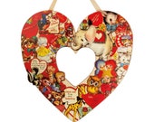 Vintage Valentines Card Wreath