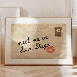 San Diego Print Postkarte Poster Wandkunst San Diego Kunst Minimalistische San Diego Kunst Herzkunst San Diego Print California Wall Art Print Digital