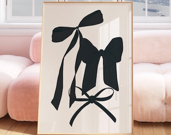 Coquette Room Decor Balletcore Wall Art Wall Art Grandmillenial Bow Art Print Coquette Wall Art Bow Room Decor Balletcore Coquette Aesthetic