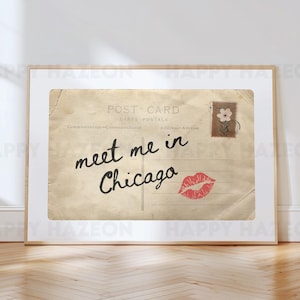 Chicago Stampa Cartolina Poster Arte murale Chicago Illinois Arte Minimalista Chicago Arte Cuore Arte Illinois Stampa Arte murale Stampa Digitale