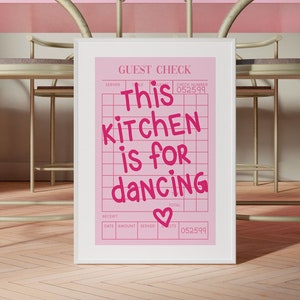 This Kitchen Is For Dancing Gast Check Print Art Bar Cart Wall Art Gast Check Poster Trendy Art Print Cocktail Print Girly Keukenkunst