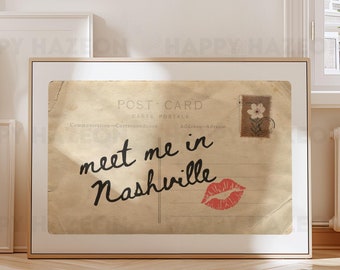 Nashville Print Postcard Poster Wall Art Nashville Tennessee Art Minimalist Nashville Art Heart Art Tennessee Print Wall Art Print Digital