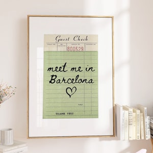 Barcelona Gast Check Print Poster Wandkunst Barcelona Spanien Kunst Minimalistische Barcelona Art Herz Kunst Spanien Print Barcelona Wall Print Digital