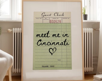 Cincinnati Wall Art Travel Print Poster gast Check Retro Cincinnati Art Cincinnati Ohio Print Wall Art Print Ohio Art Print