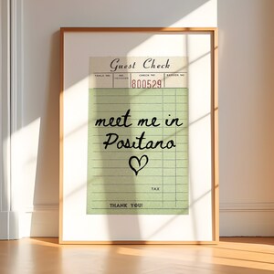 Positano Italy Wall Art Travel Print Poster Guest Check Retro Positano Art Positano Italy Print Wall Art Print Italy Art Print Positano